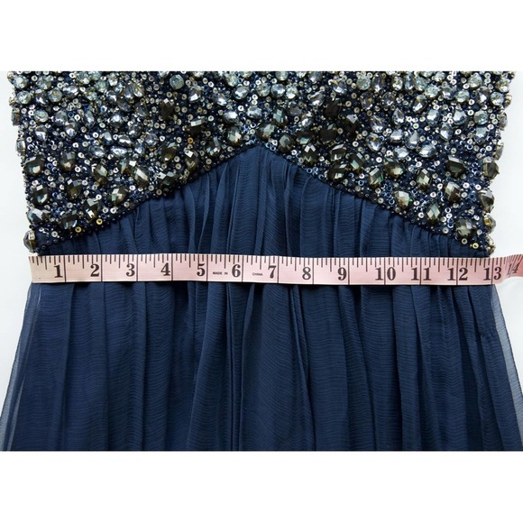 Jovani Strapless Blue and Silver Dress - Picture 10 of 15